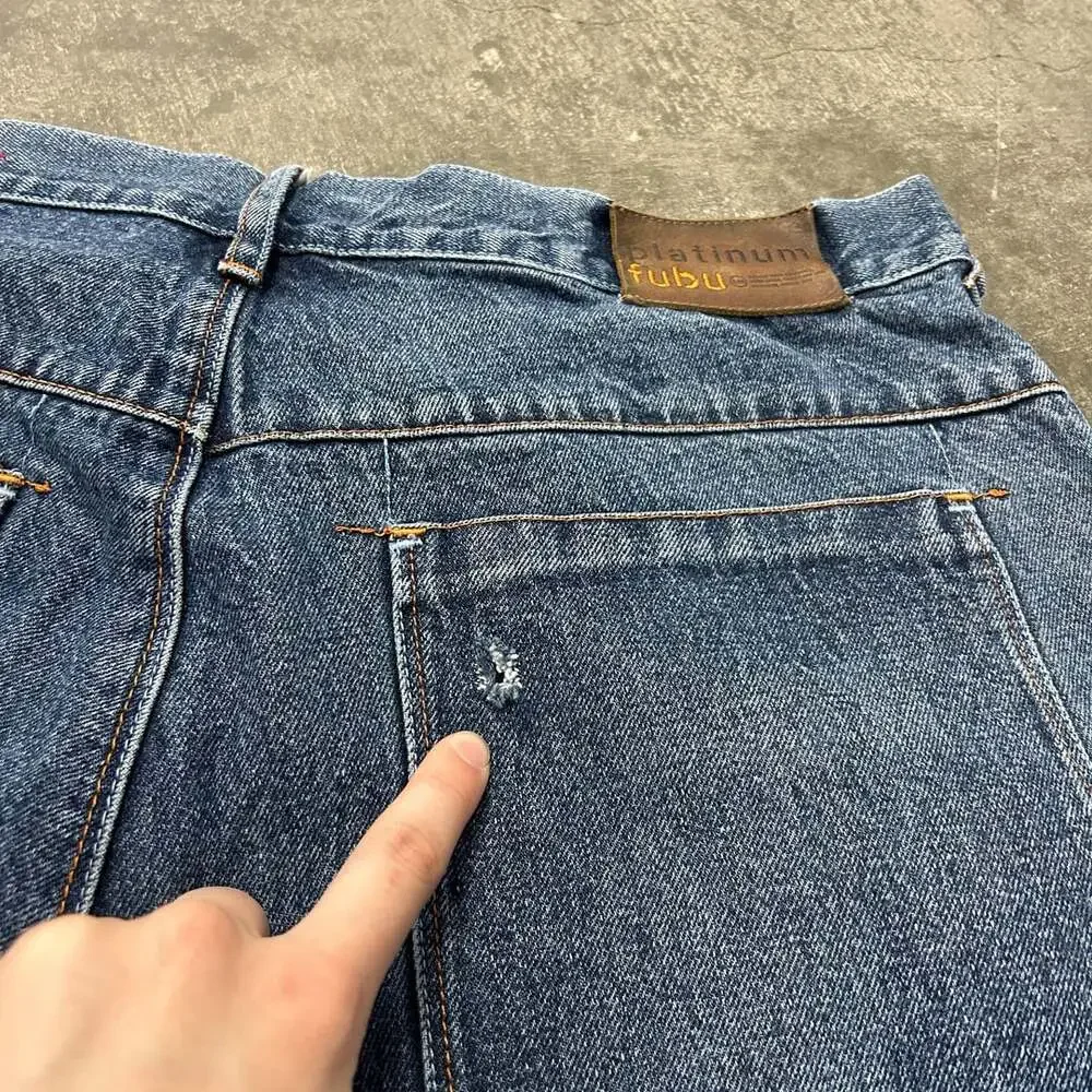 Platinum Fubu Fat Albert And The Junkyard Gang Size W36 Denim Shorts